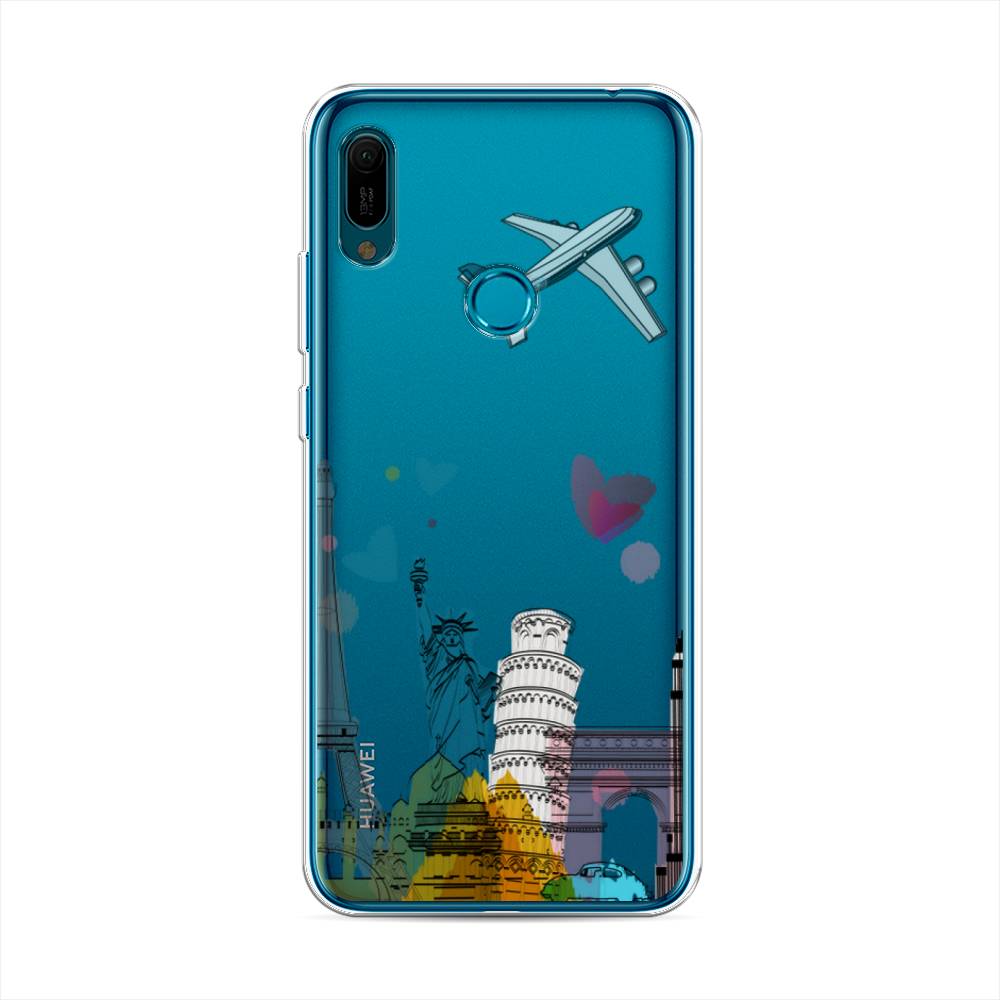 

Чехол Awog на Huawei Y6 2019 "Самолет путешествий", Желтый, 68650-10