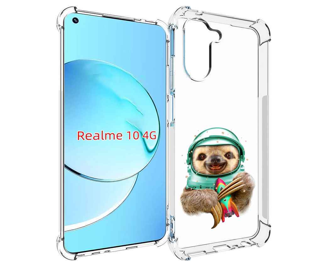 

Чехол MyPads Ленивец астронавт для Realme 10, Прозрачный, Tocco