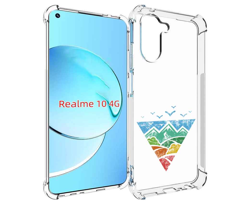 Чехол MyPads Лес земля море чайки для Realme 10