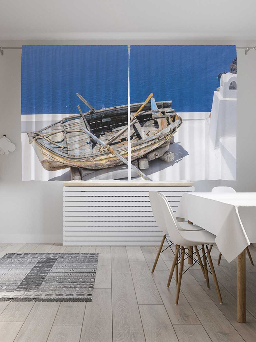 

Классические шторы JoyArty "Морской бот", серия Oxford DeLux, 2 полотна 145x180 см, Морской бот