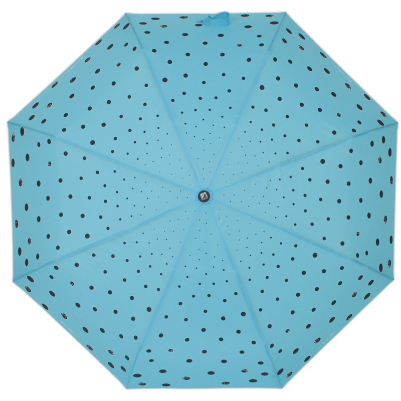 Зонт складной женский полуавтоматический Flioraj 100408 FJ голубой