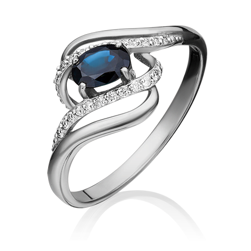 

Кольцо из белого золота р. PLATINA jewelry 01-1456-00-105-1120-30, сапфир/бриллиант, 01-1456-00-105-1120-30