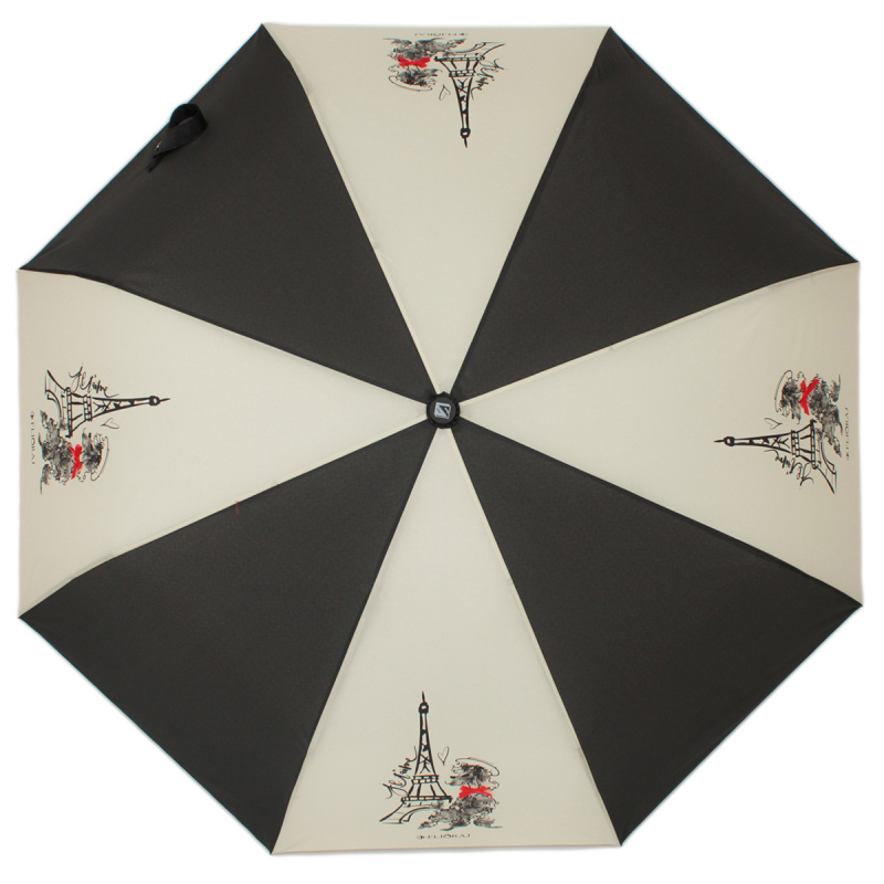Зонт складной женский автоматический Flioraj 160100 FJ черный