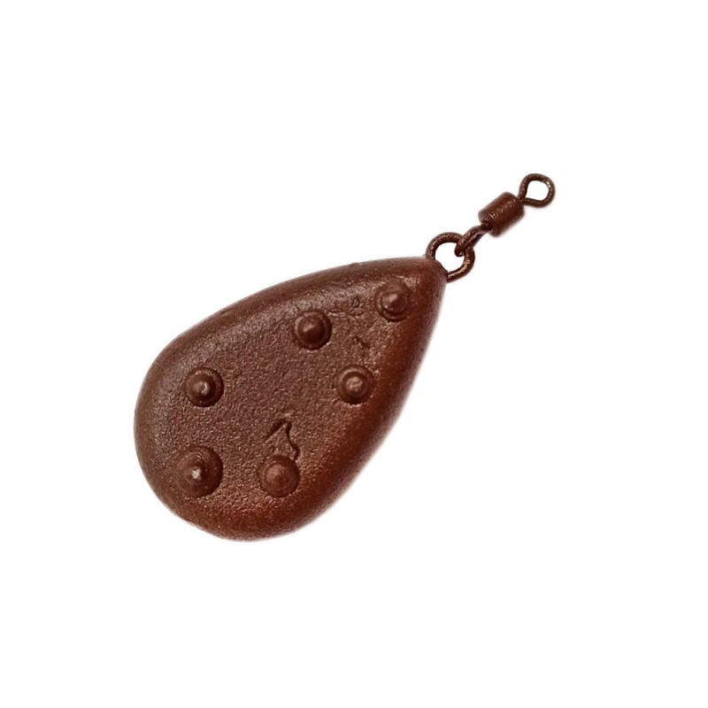 

Грузило F-FISHING Капля плоское с вертлюгом 40г brown 2шт ВР, FDFES