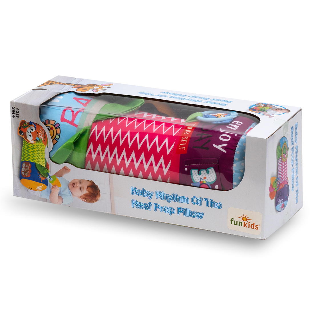 Подушка-валик Funkids с игрушками для новорожденных Reef Prop Pillow, CC9970-2 подушка валик для беременных body pillow 145х25 см белый серый h i holo combi star gwging