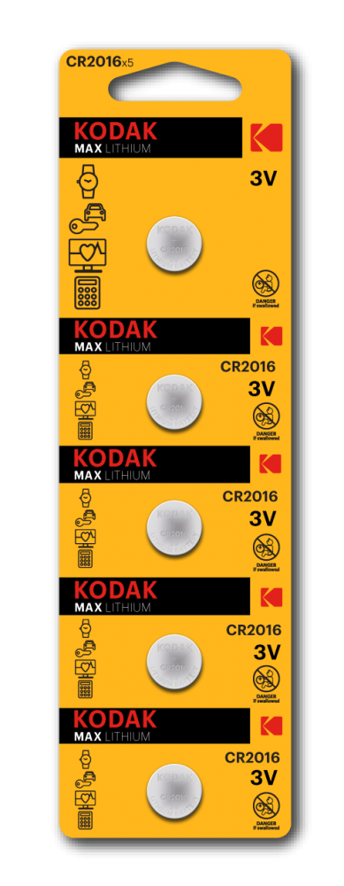 Набор из 5 шт, 30411555 Батарейки_04 напр Kodak CR2016-5BL Б0018715
