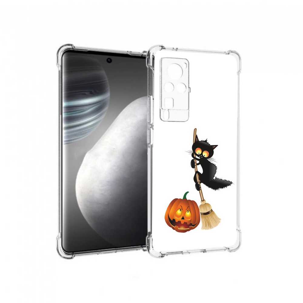 

Чехол MyPads Tocco для Vivo X60 pro хэлуинский котик (PT226972.385.667), Прозрачный, Tocco