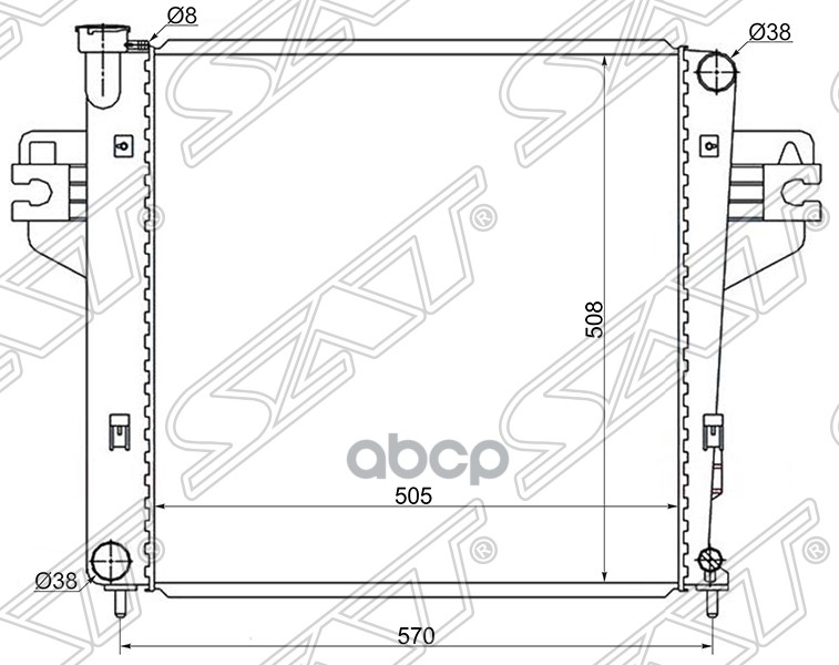

SAT Радиатор JEEP CHEROKEE/LIBERTY 2.4 01-07