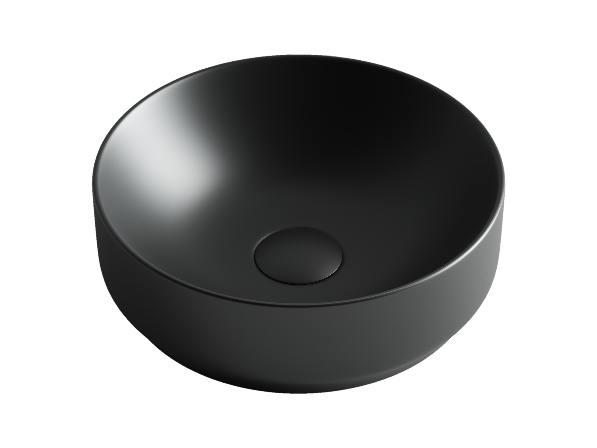 Раковина накладная Ceramicanova Element круглая чёрная матовая 35 см CN6007