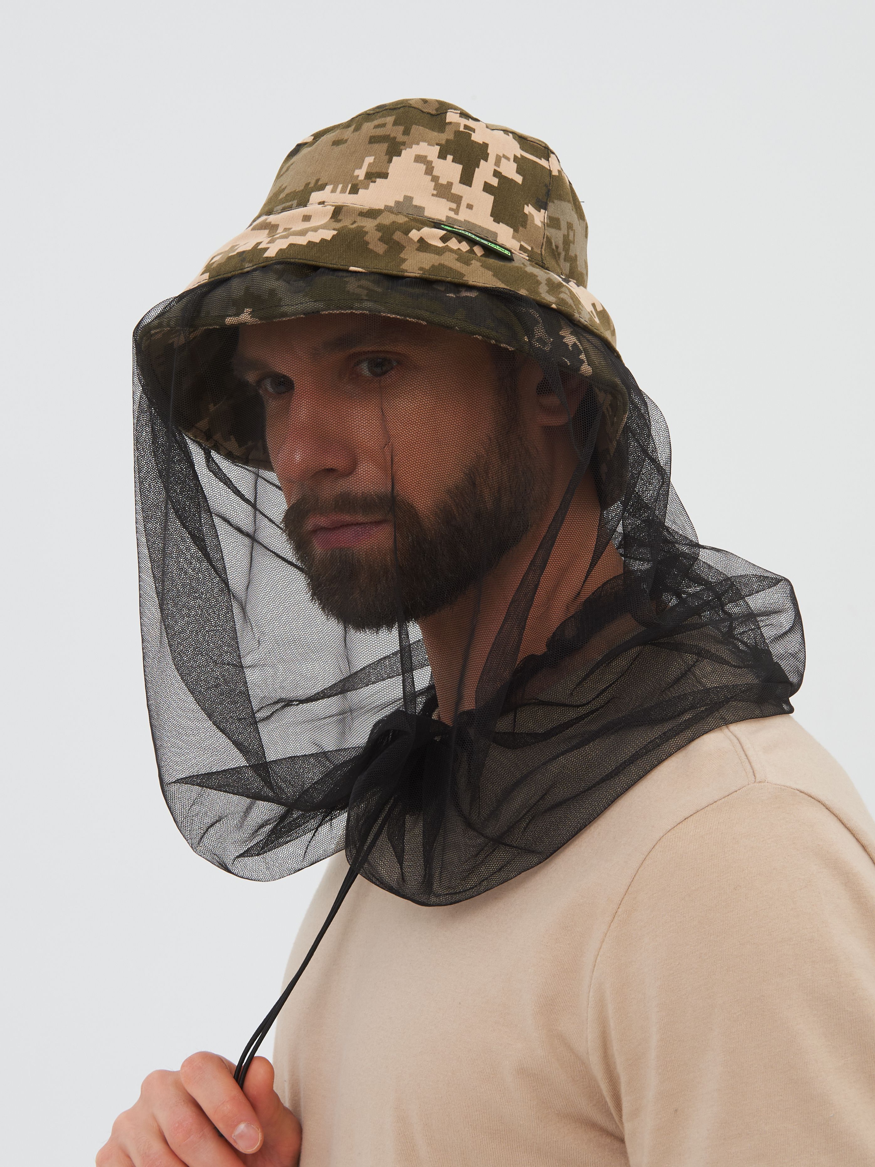 

Панама-накомарник Huntsman Трансформер ткань Cмесовая цвет 128/2 58, Зеленый, Трансформер