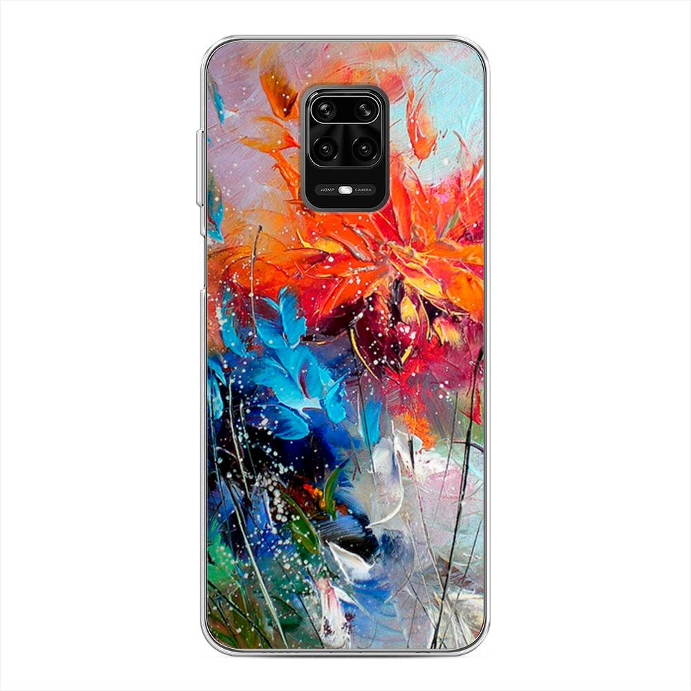 

Чехол на Xiaomi Redmi Note 9S/Note 9 Pro "Абстрактные цветы", Оранжевый;синий, 37950-4