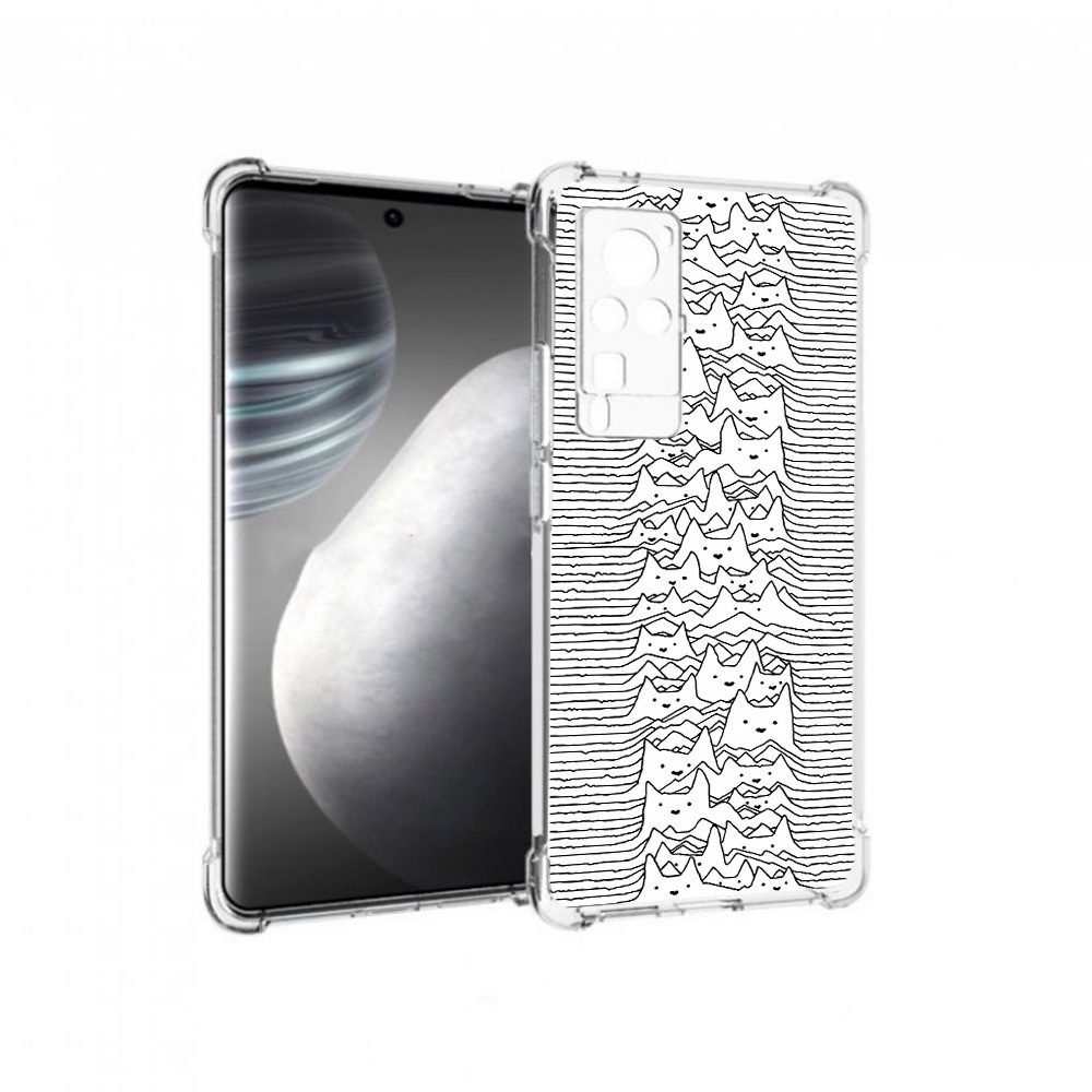 

Чехол MyPads Tocco для Vivo X60 pro черно белые коты 3D (PT226972.385.682), Прозрачный, Tocco