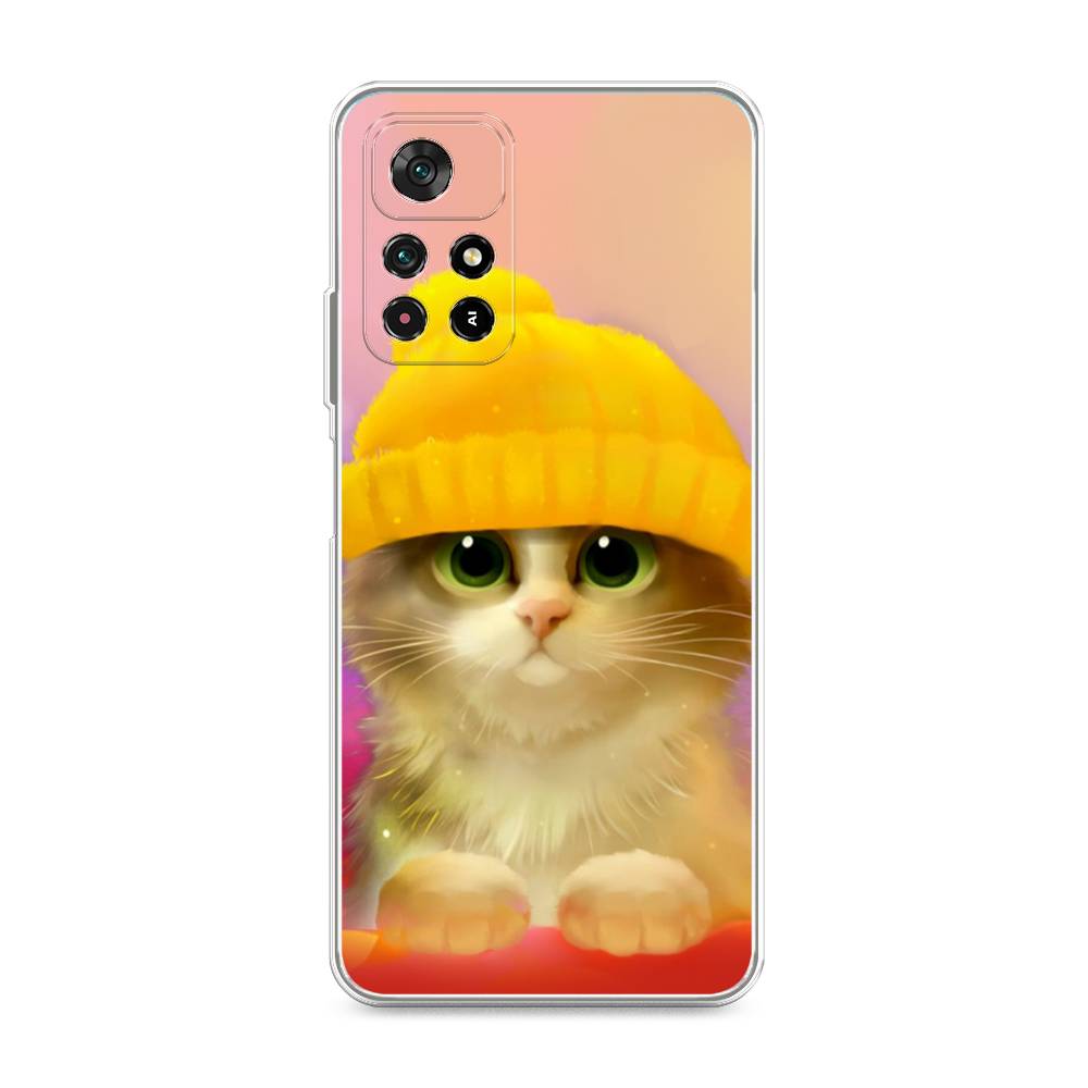 фото Силиконовый чехол "котенок в желтой шапке" на xiaomi redmi note 11s 5g awog