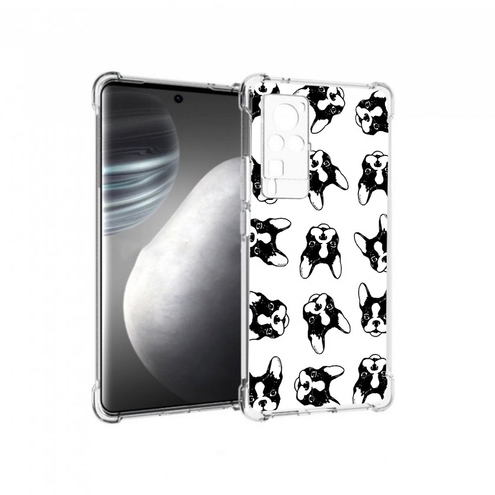

Чехол MyPads Tocco для Vivo X60 pro черно белые собачки (PT226972.385.683), Прозрачный, Tocco