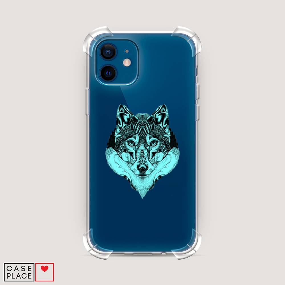 

Чехол Awog на Apple iPhone 12 mini / Айфон 12 mini "Бирюзовый волк", Разноцветный, 12651-1
