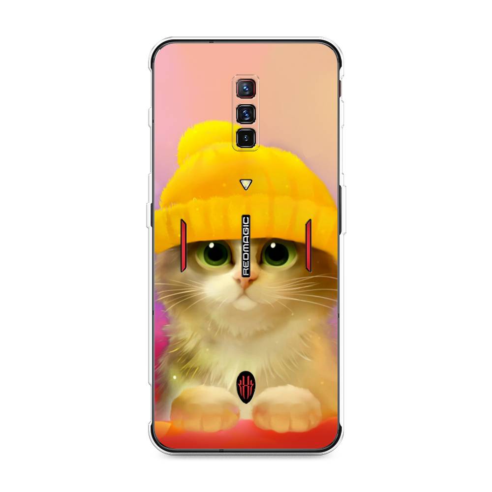 фото Силиконовый чехол "котенок в желтой шапке" на zte nubia red magic 6 awog