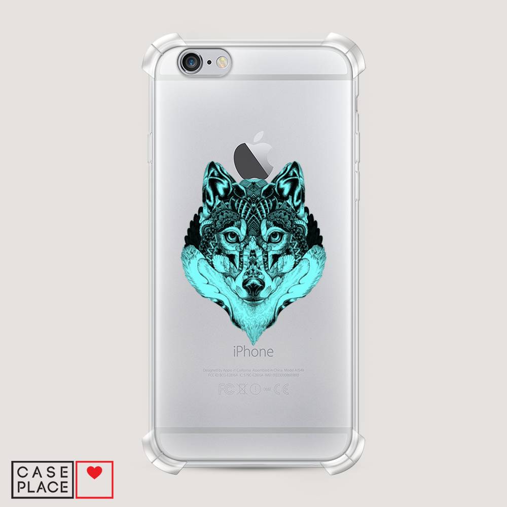 

Чехол Awog на Apple iPhone 6S / Айфон 6S "Бирюзовый волк", Разноцветный, 0104S51-1