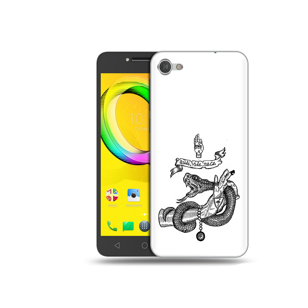 

Чехол MyPads Tocco для Alcatel A5 змея на руке рисунок (PT67387.664.366), Прозрачный, Tocco