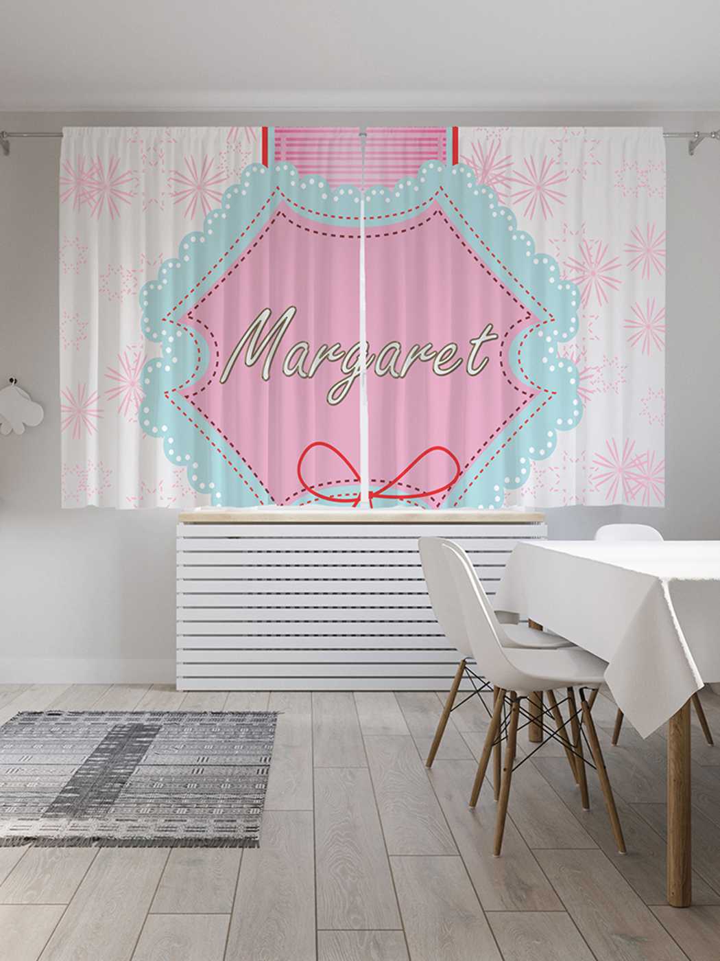 фото Классические шторы joyarty "валентинка маргарет", серия oxford delux, 2 полотна 145x180 см