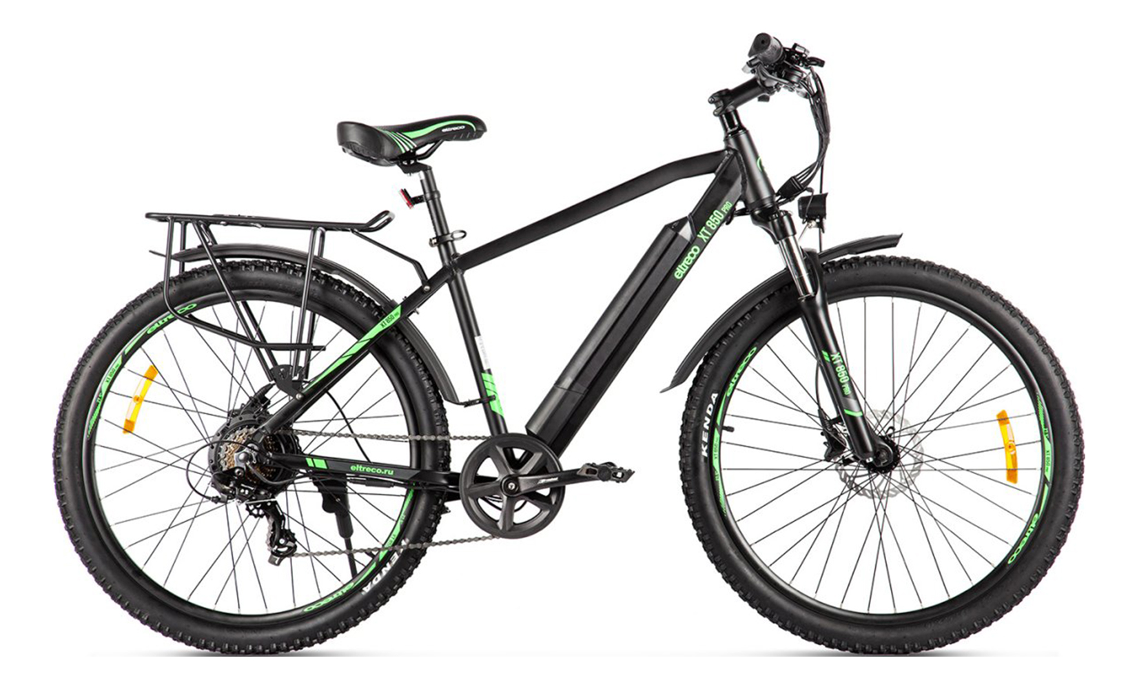 Электровелосипед Eltreco XT 850 Pro 2024, Черно-зеленый