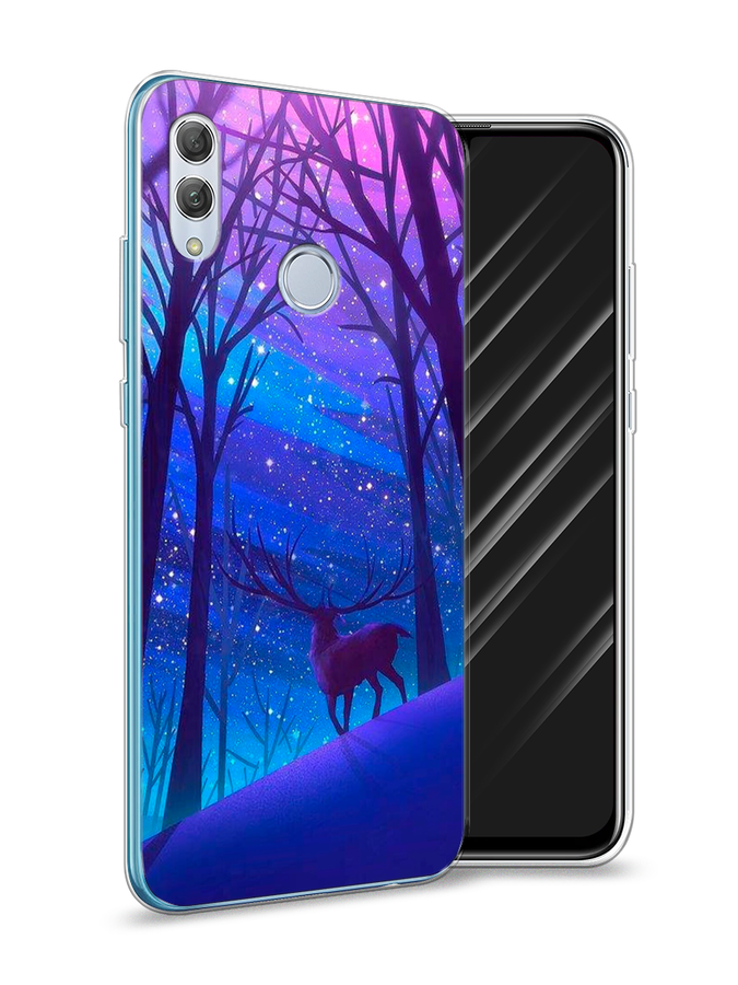 

Чехол Awog на Huawei P Smart 2019 "Северный олень", Фиолетовый;голубой;синий, 67250-2