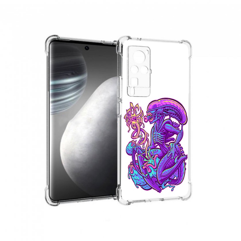

Чехол MyPads Tocco для Vivo X60 pro чужой фиолетовый цвет (PT226972.385.693), Прозрачный, Tocco