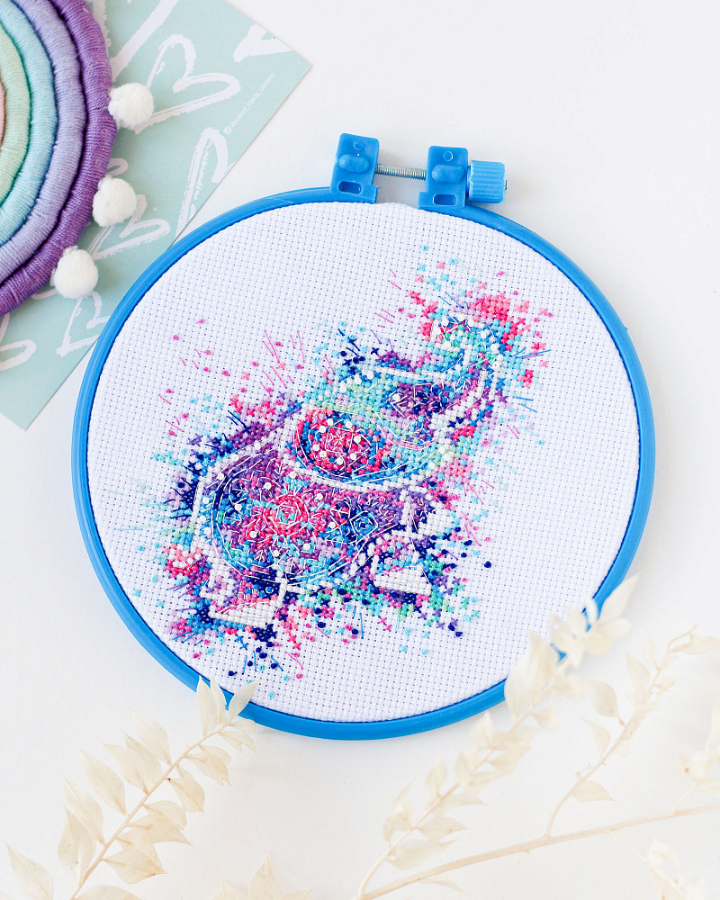 

Набор для вышивания мулине АБРИС АРТ Акварельный слон 15х15 см, арт.AHM 048