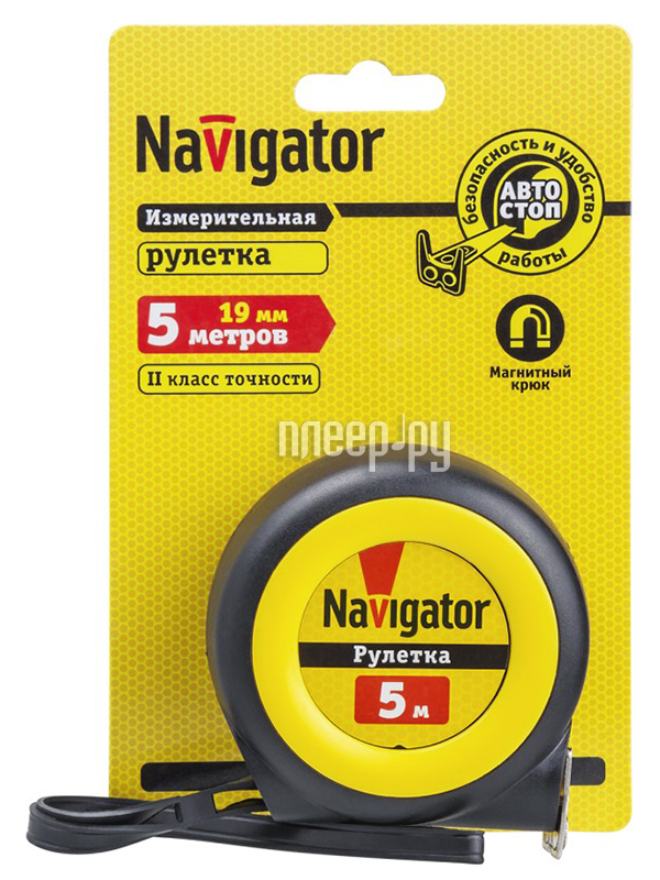

Рулетка Navigator 5m x 19mm NMT-Ru01-A-5-19 80 258