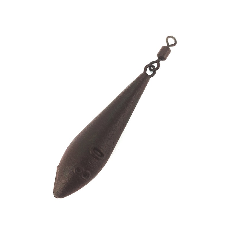 

Грузило F-FISHING Long Cast с вертлюгом 80г brown 2шт ВР, FLC