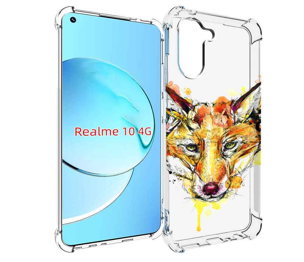 

Чехол MyPads Акварельная лиса для Realme 10, Прозрачный, Tocco