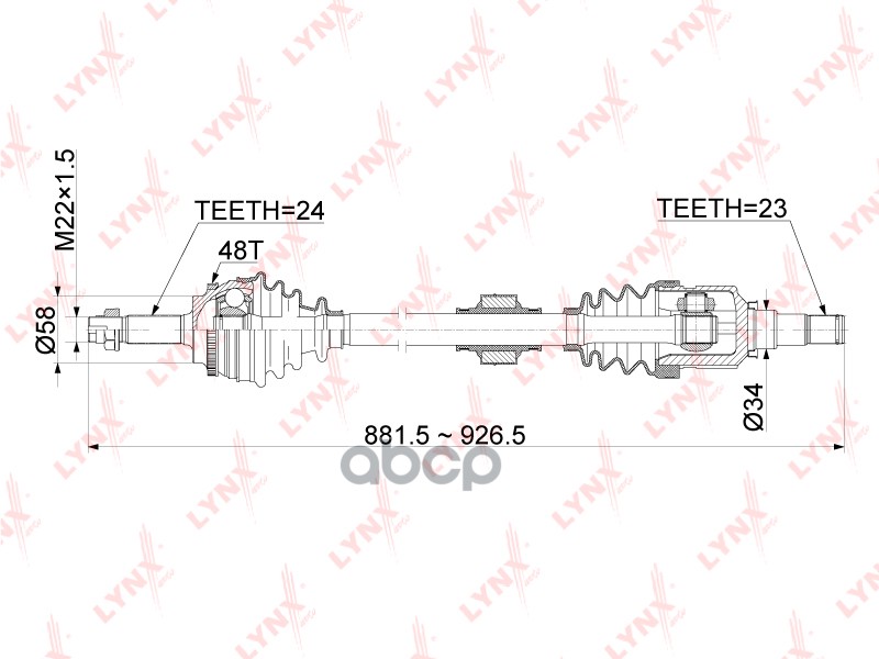 

Привод в сборе правый TOYOTA Yaris/Echo/Vitz Lynx CD1146A