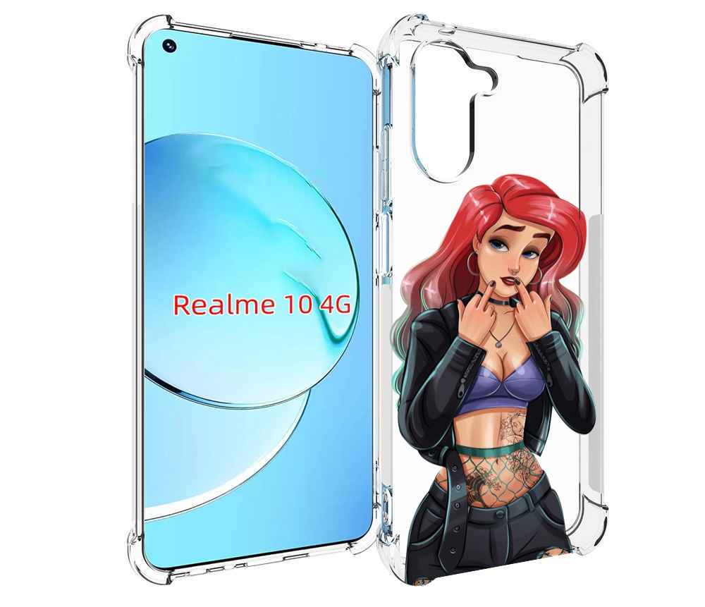 

Чехол MyPads Ариэль-русалочка-готика для Realme 10, Прозрачный, Tocco