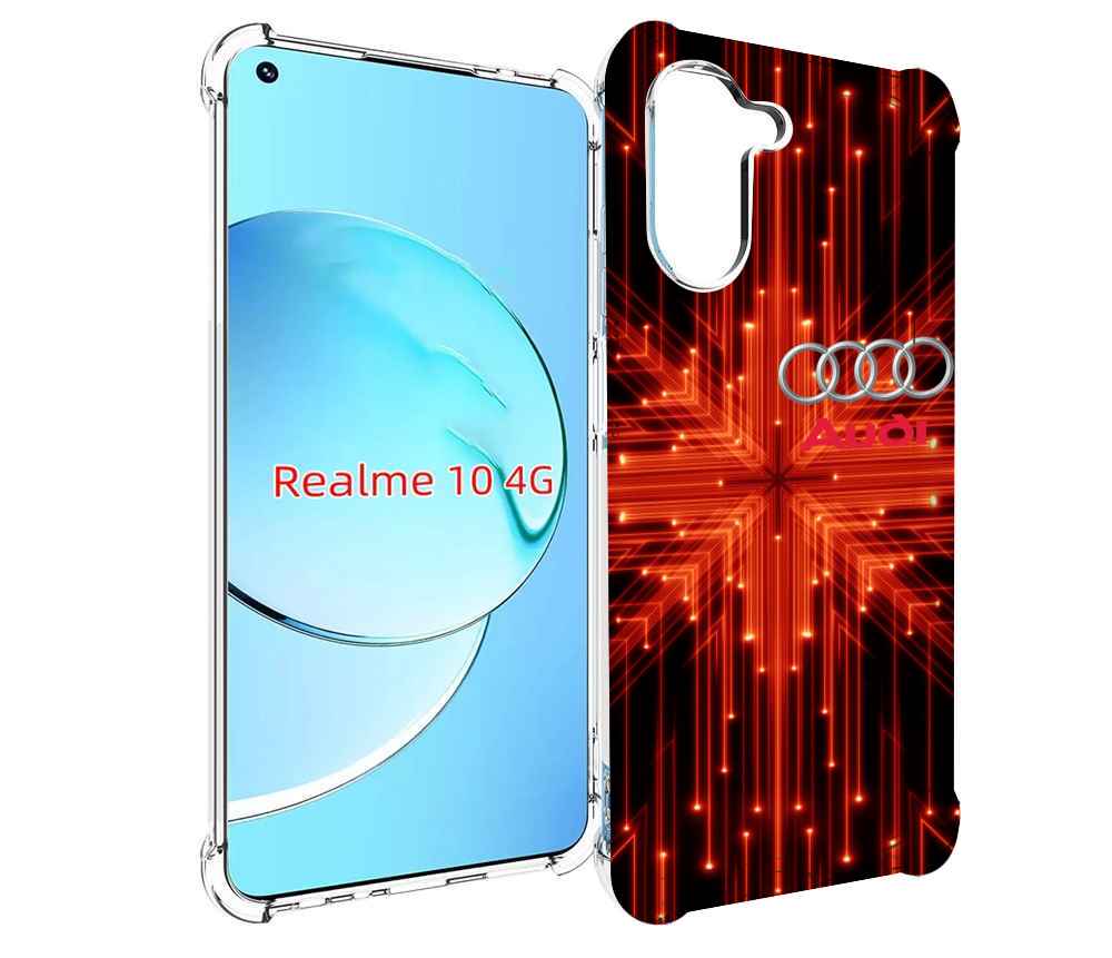 

Чехол MyPads Ауди-на-неоновом-фоне для Realme 10, Прозрачный, Tocco