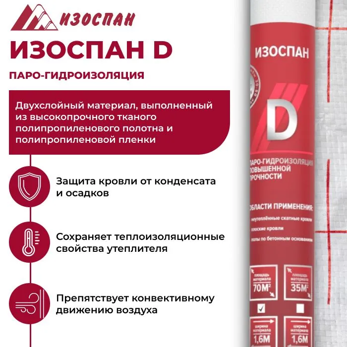 

Парогидроизоляция Изоспан D 35м2 Б0000038528