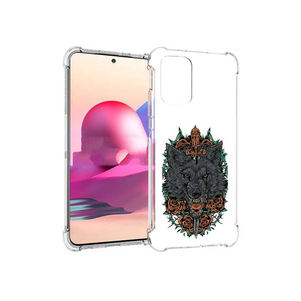 

Чехол MyPads Tocco для Xiaomi Redmi Note 10S красивый злой волк (PT158704.257.409), Прозрачный, Tocco