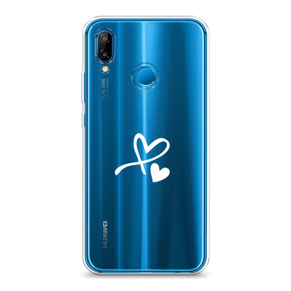 

Чехол Awog на Huawei Nova 3E "Сердечко минимализм", Белый, 65650-6