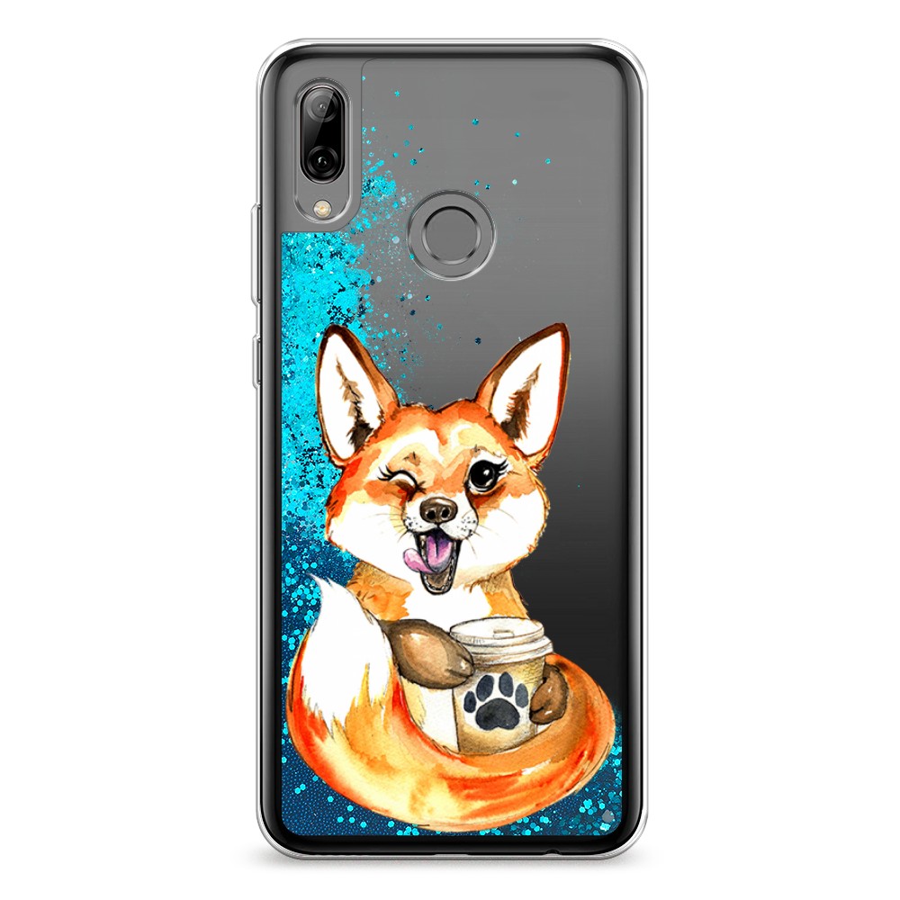 

Чехол Awog на Honor 10 Lite/Huawei P Smart 2019 "Подмигивающая лиса с кофе", Разноцветный, 67293-1