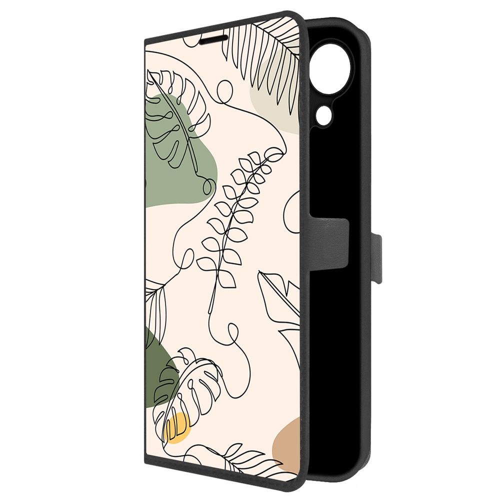 

Чехол-книжка Krutoff Eco Book для Tecno Spark Go 1 Линия весны (черный)