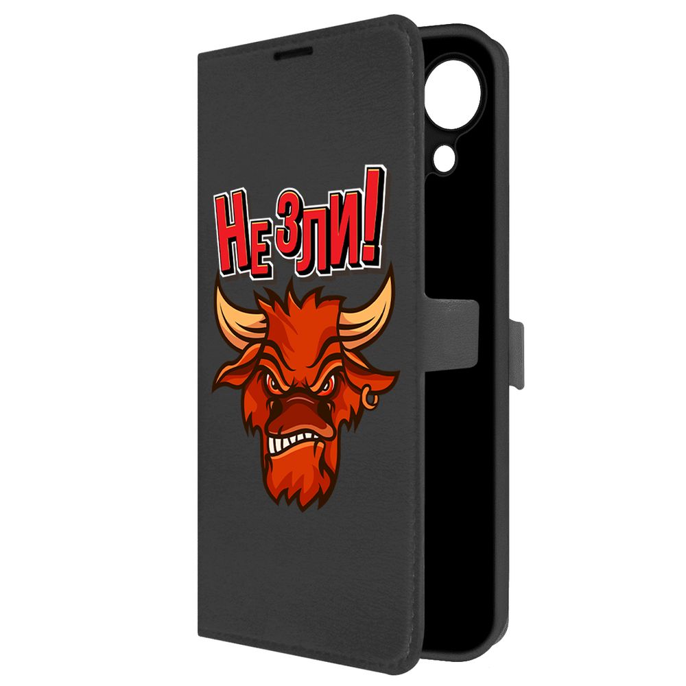 

Чехол-книжка Krutoff Eco Book для TECNO Spark Go 1 Не зли! (черный)