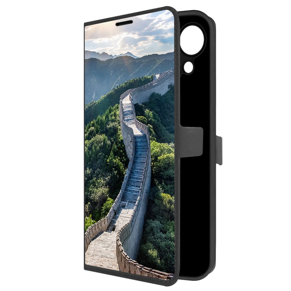 

Чехол-книжка Krutoff Eco Book для Tecno Spark Go 1 Китай, Великая Стена (черный)