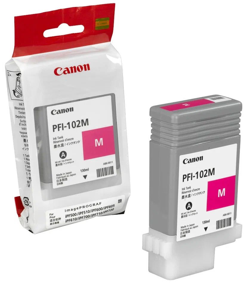 

Картридж для струйного принтера Canon PFI-102M () пурпурный, оригинальный, PFI-102M