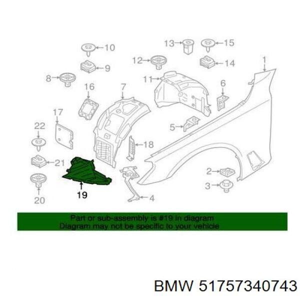 

BMW '51757340743 Пыльник пд бампера левый [ORG] 1шт