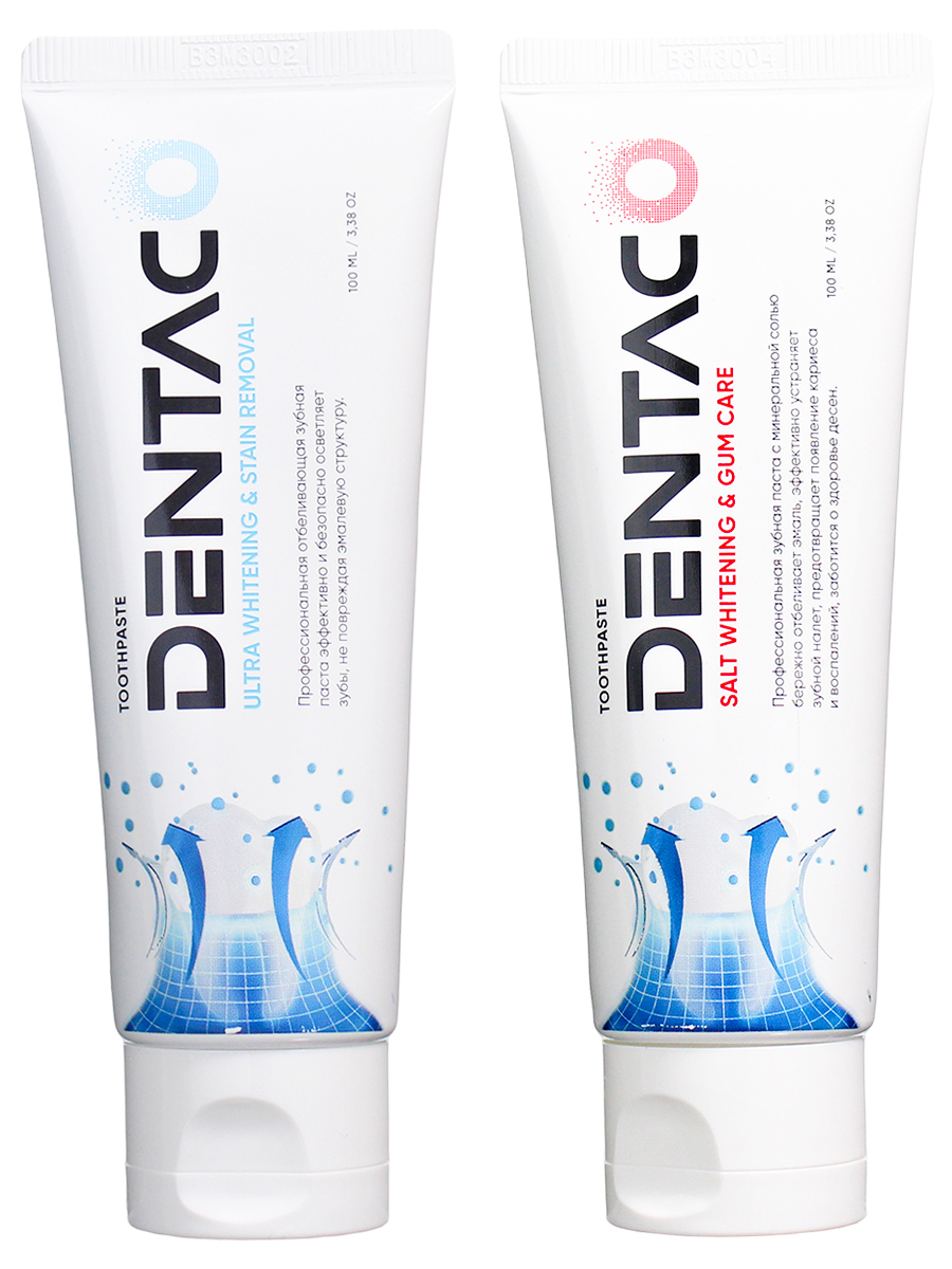 Набор профессиональных корейских зубных паст DentaCo,отбеливающая,с минеральной солью 2шт. набор зубных паст sensodyne защита эмали здоровье десен