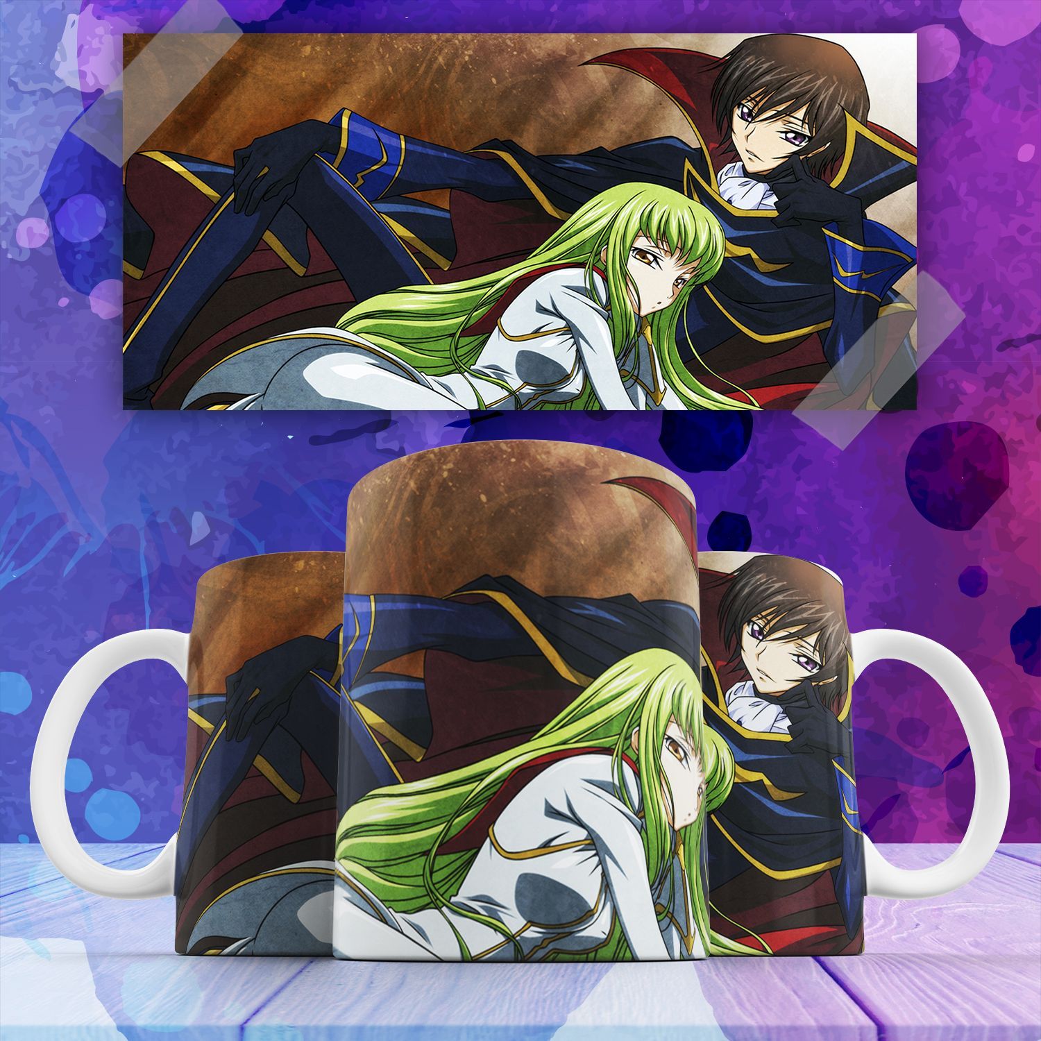 

Кружка Код Гиас Code Geass С С Лелуш Ламперуж аниме с принтом 330 мл