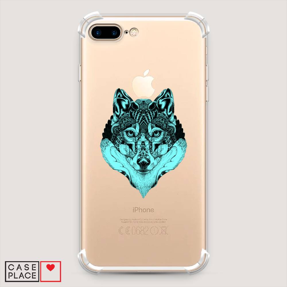 

Чехол Awog на Apple iPhone 7 Plus / Айфон 7 Plus "Бирюзовый волк", Разноцветный, 10751-1