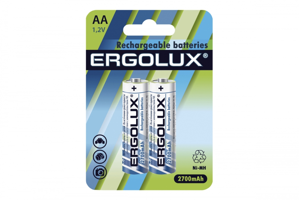 Набор из 24 шт Аккумулятор Ergolux AA-2700mAh Ni-Mh BL-2 NHAA2700BL2 12В 14729₽