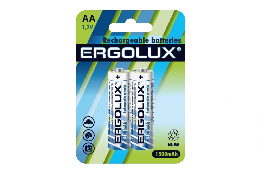 Набор из 24 шт, Аккумулятор Ergolux AA-1500mAh Ni-Mh BL-2 (NHAA1500BL2, 1.2В)