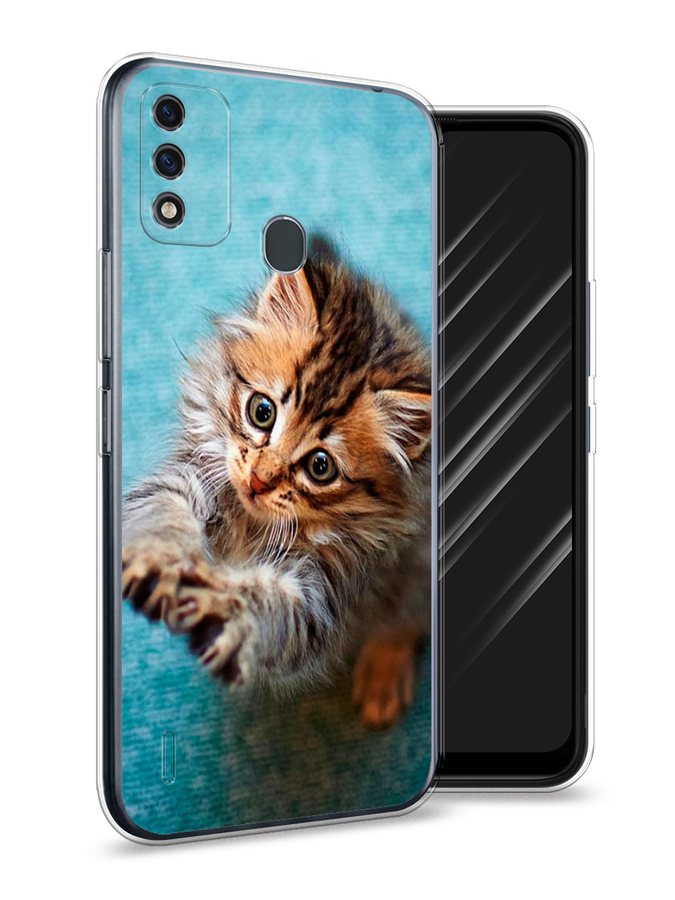 

Чехол Awog на Itel A48 "Котенок просит есть", Разноцветный, 3200150-2
