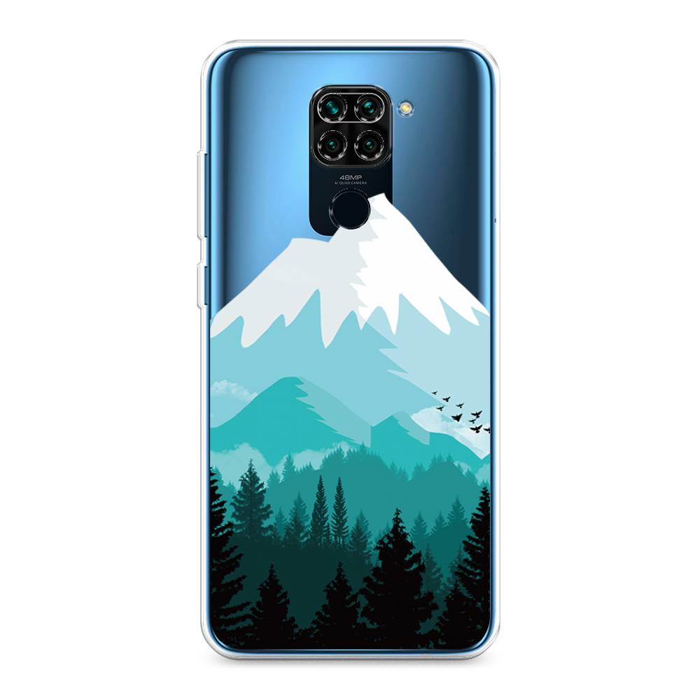 

Чехол на Xiaomi Redmi 10X/Redmi Note 9 "Синяя снежная гора", Белый;голубой, 38150-2