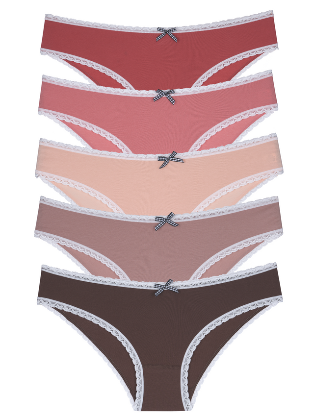 фото Комплект трусов женских topanty tp-1001 красных; бежевых; коричневых xl